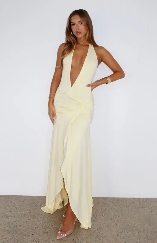 Grande Dame Maxi Dress Lemon sold by White Fox Boutique