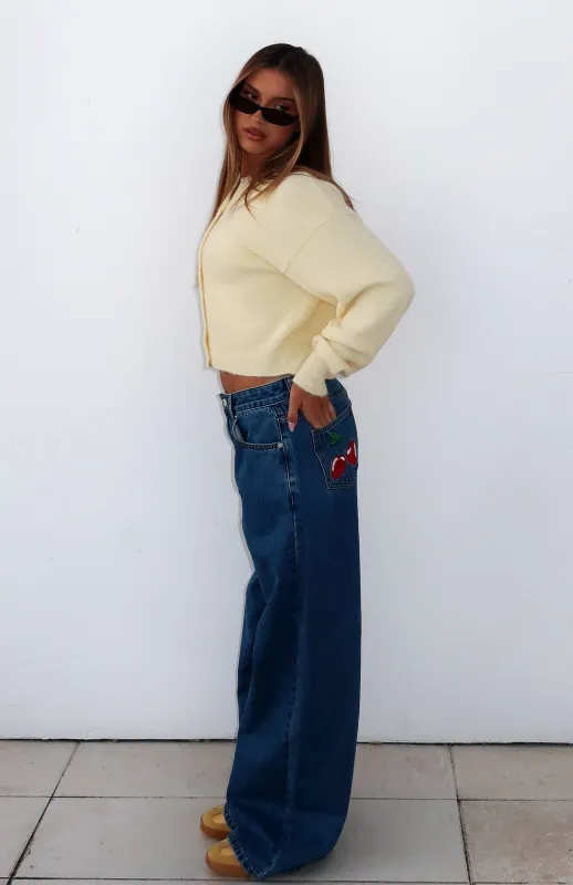 Brianna Low Rise Wide Leg Jeans Admiral Blue sold by White Fox Boutique
