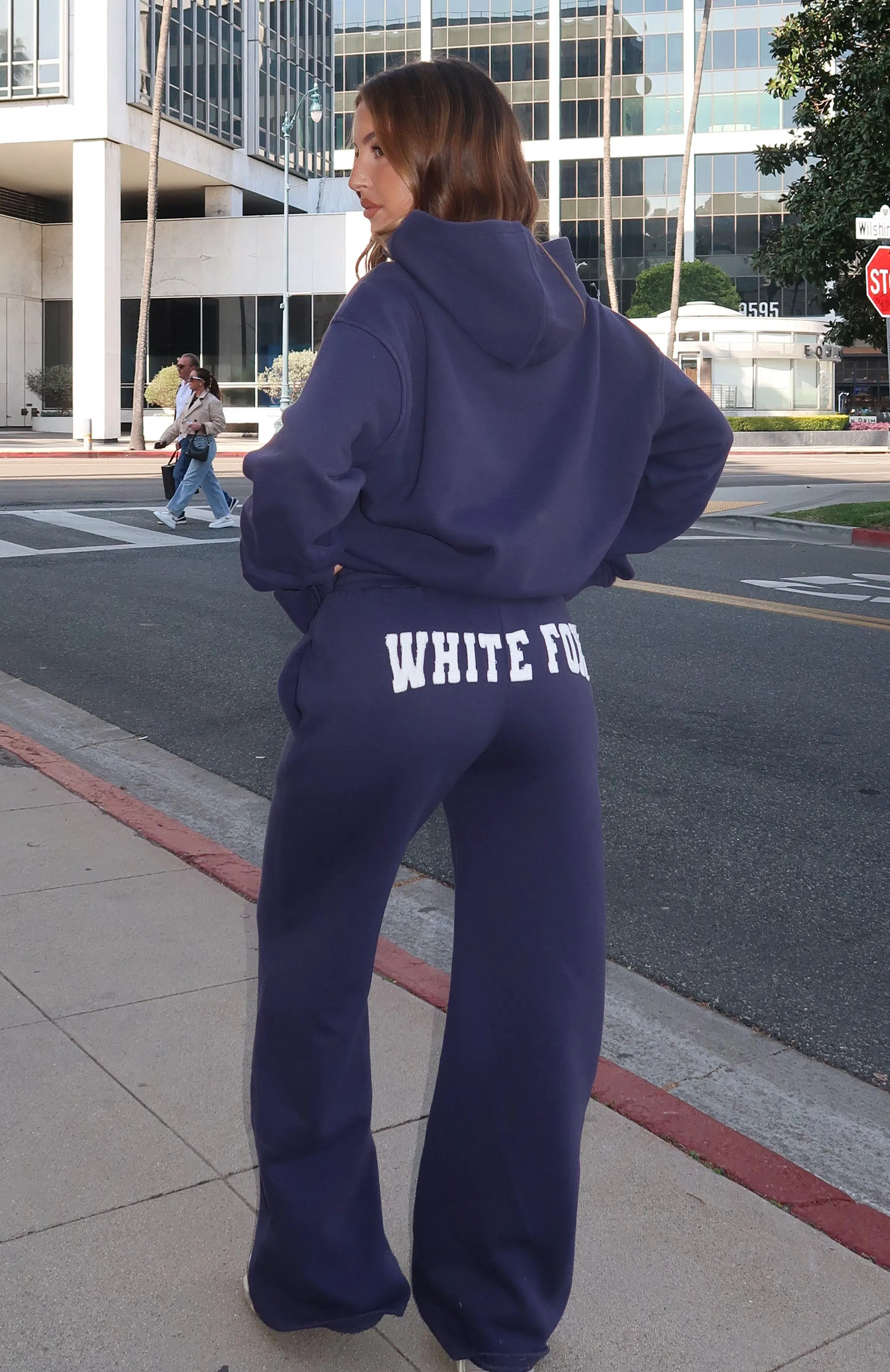 Shout It Out Wide Leg Sweatpants Navy sold by White Fox Boutique