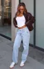 Bethany Mid Rise Straight Leg Jeans Light Blue sold by White Fox Boutique
