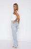 Bethany Mid Rise Straight Leg Jeans Light Blue sold by White Fox Boutique