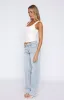 Bethany Mid Rise Straight Leg Jeans Light Blue sold by White Fox Boutique
