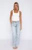 Bethany Mid Rise Straight Leg Jeans Light Blue sold by White Fox Boutique