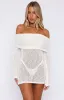 Can't Leave Me Long Sleeve Boucle Mini Dress White sold by White Fox Boutique
