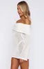 Can't Leave Me Long Sleeve Boucle Mini Dress White sold by White Fox Boutique