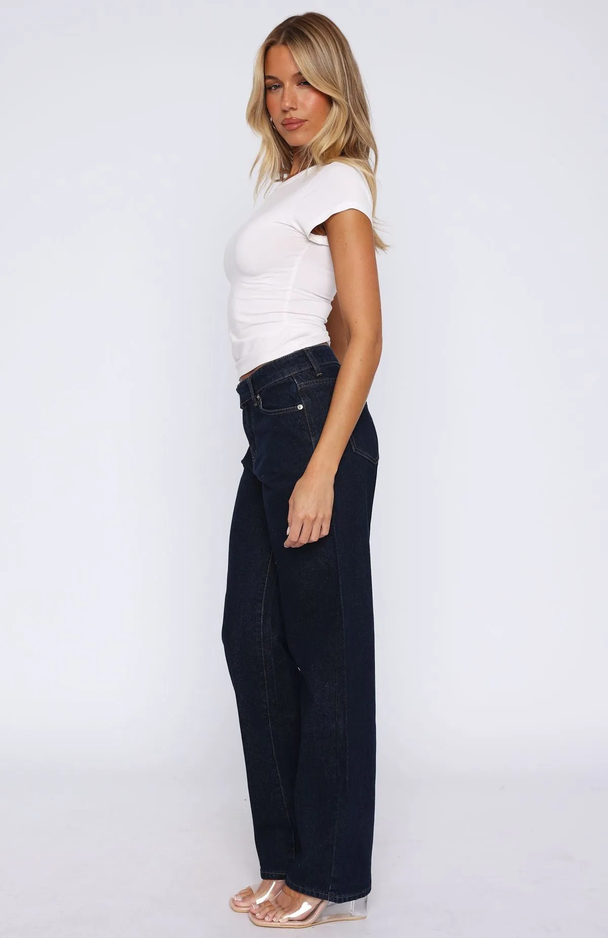 Bethany Mid Rise Straight Leg Jeans Indigo sold by White Fox Boutique product image thumbnail 3