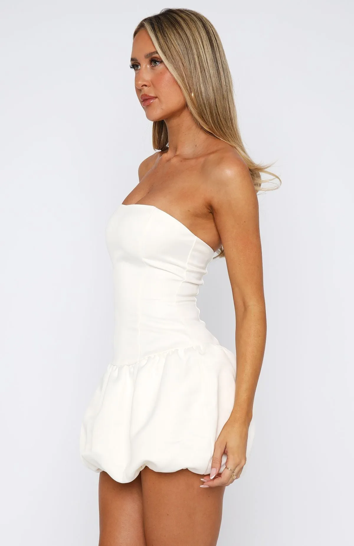 Sunshine Serenade Mini Dress Cream sold by White Fox Boutique product image thumbnail 4
