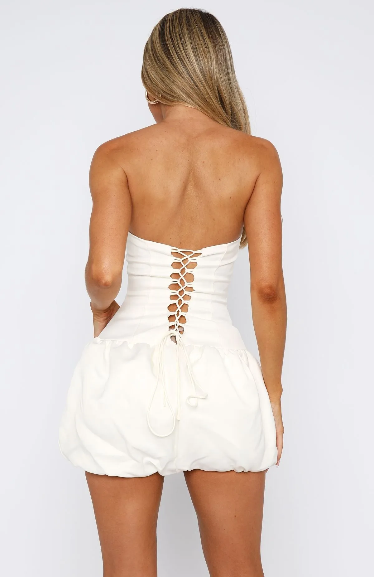 Sunshine Serenade Mini Dress Cream sold by White Fox Boutique product image thumbnail 5