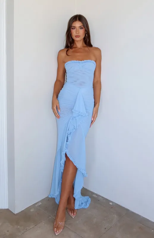 Still Got It Mesh Maxi Dress Sky Blue sold by White Fox Boutique