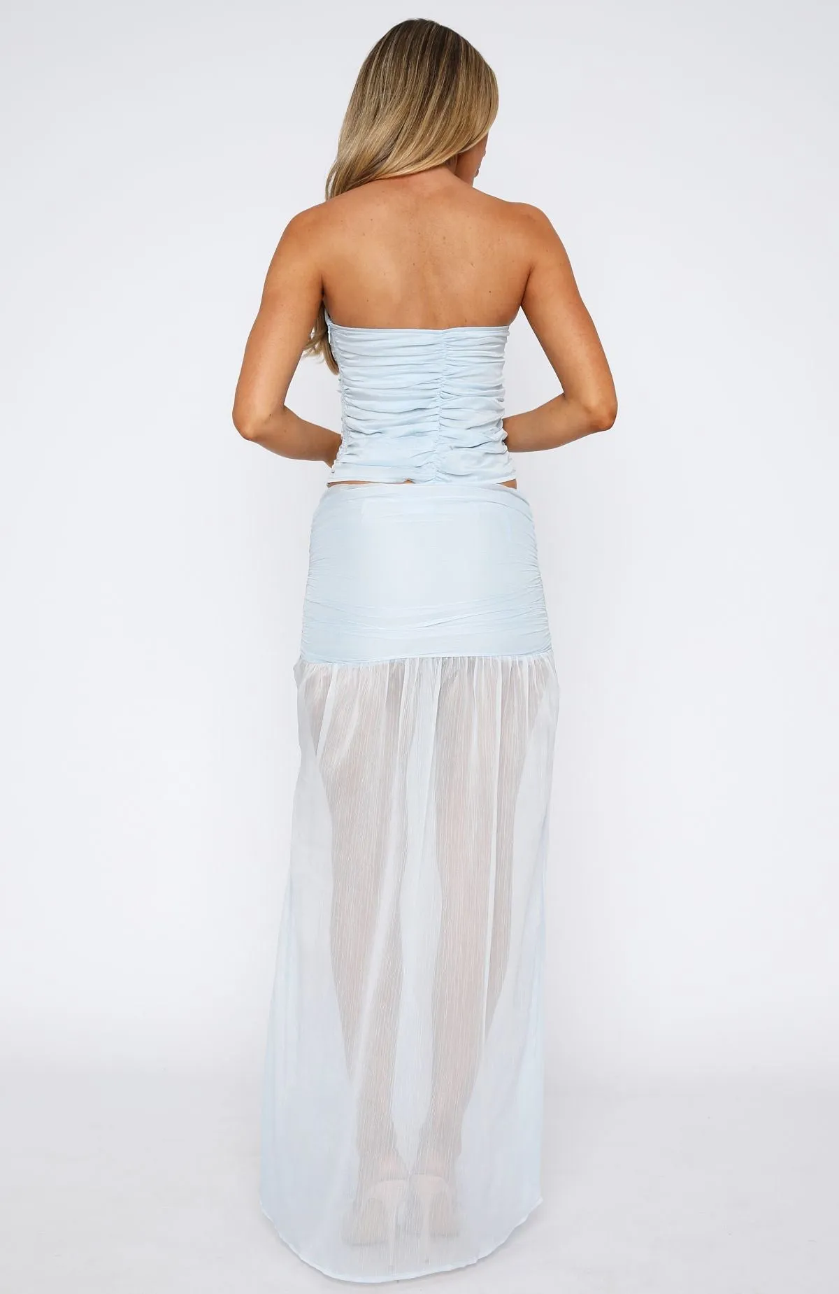 On Stage Maxi Skirt Sky sold by White Fox Boutique product image thumbnail 4