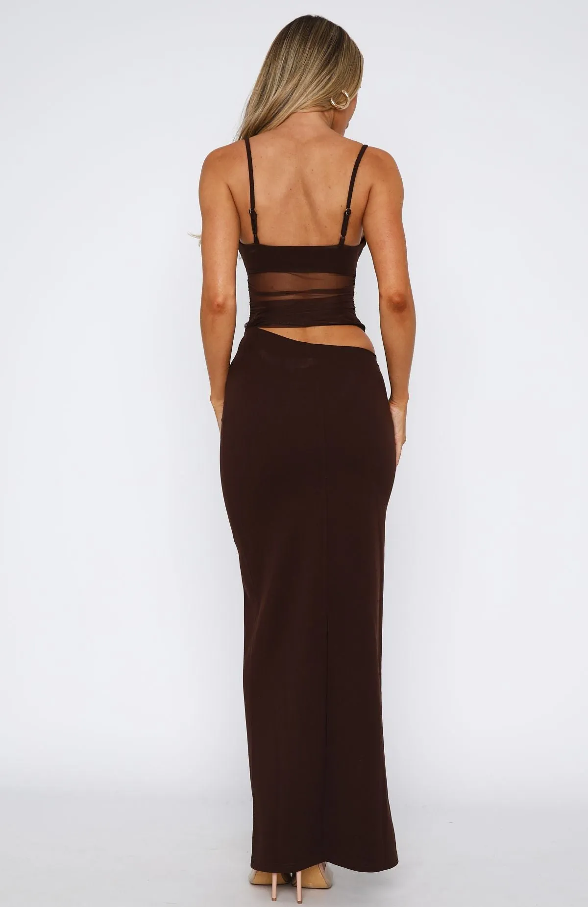 Call Me Up Maxi Dress Chocolate sold by White Fox Boutique product image thumbnail 5