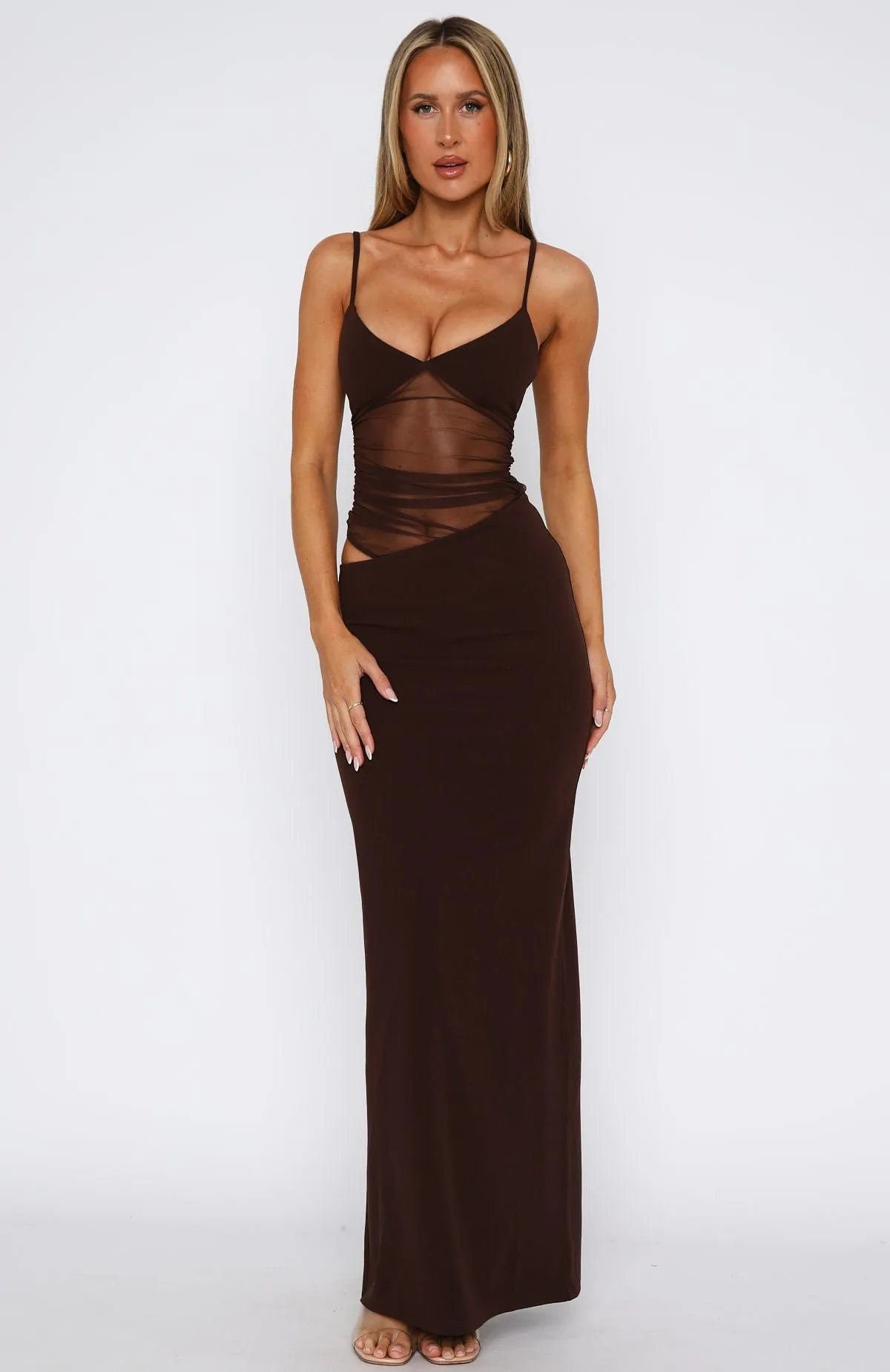 Call Me Up Maxi Dress Chocolate sold by White Fox Boutique product image thumbnail 3