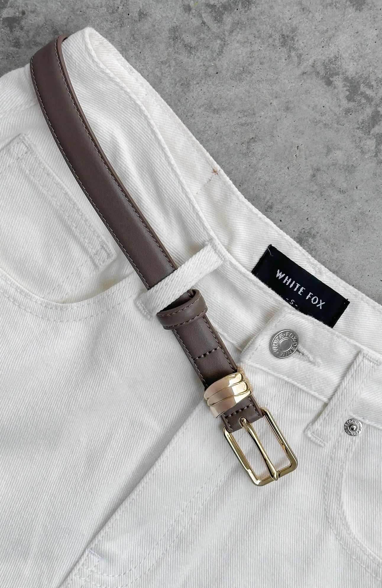 Hudson Belt Stone/Gold sold by White Fox Boutique