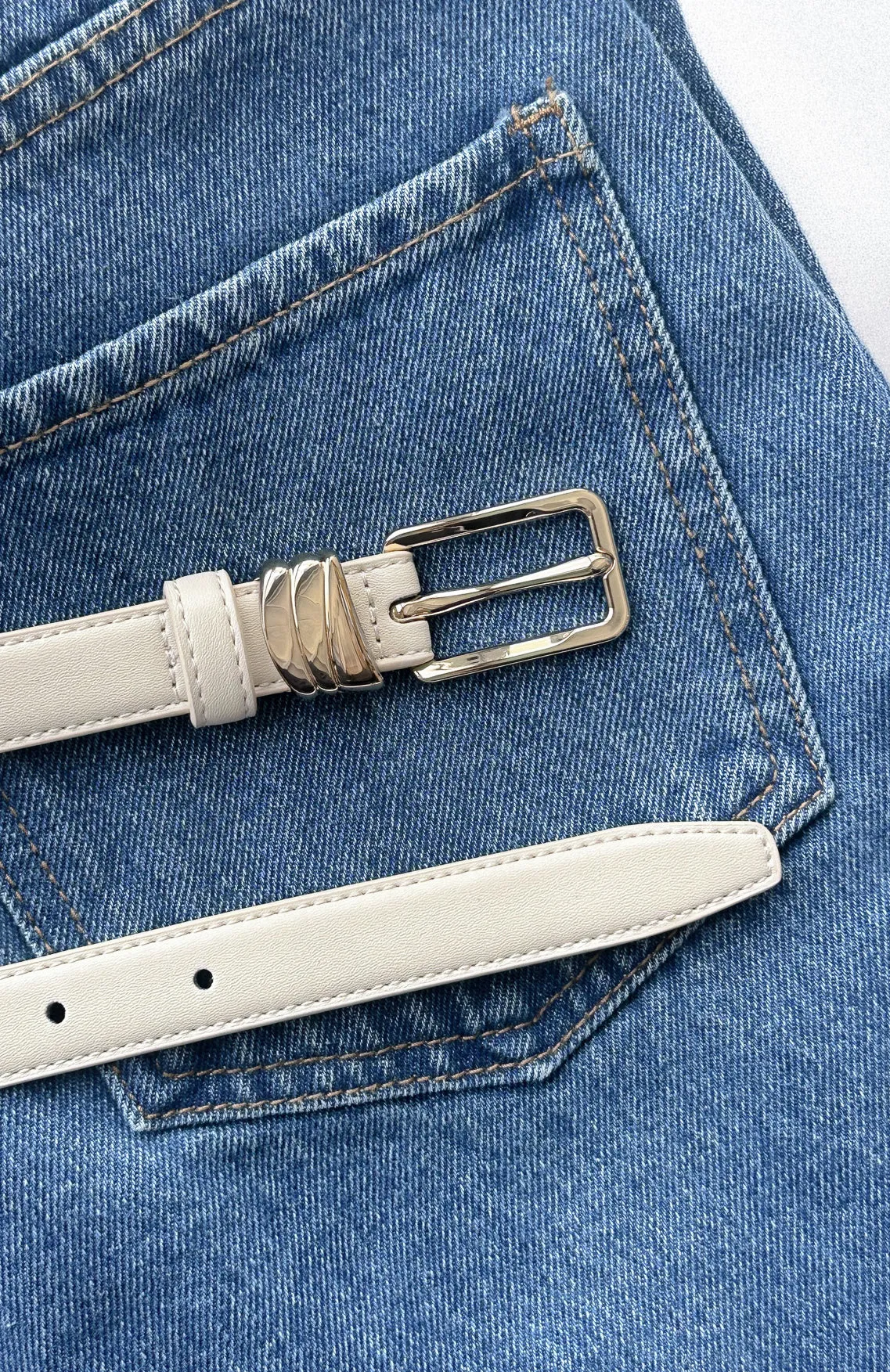 Hudson Belt Cream/Gold sold by White Fox Boutique product image thumbnail 2