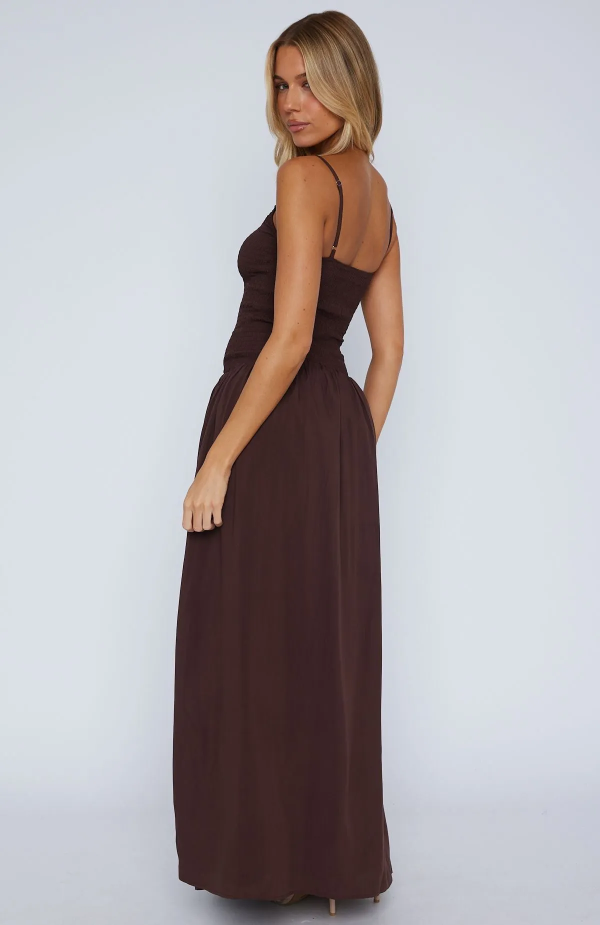 Too Many Questions Maxi Dress Chocolate sold by White Fox Boutique product image thumbnail 4