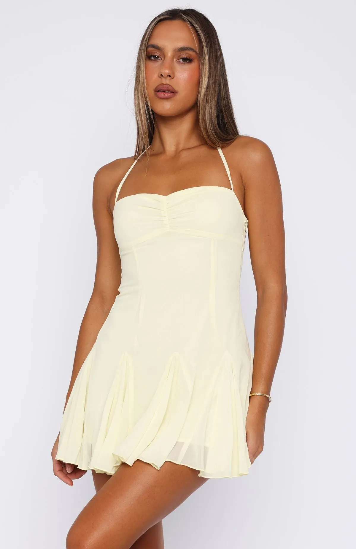 Think I'm In Love Mini Dress Lemon sold by White Fox Boutique product image thumbnail 2