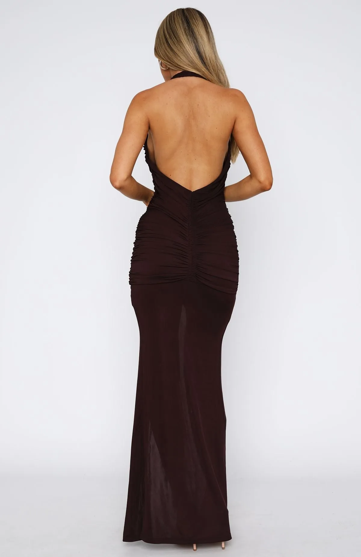 Keep Me Close Maxi Dress Chocolate sold by White Fox Boutique product image thumbnail 5
