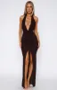Keep Me Close Maxi Dress Chocolate sold by White Fox Boutique