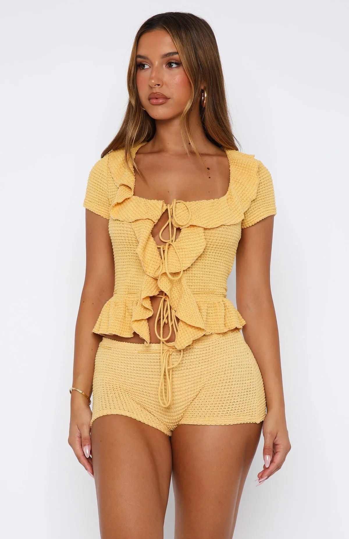 Cool It Crochet Shorts Mango sold by White Fox Boutique product image thumbnail 2