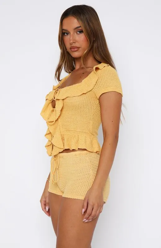 Cool It Crochet Short Sleeve Top Mango sold by White Fox Boutique product image thumbnail 3