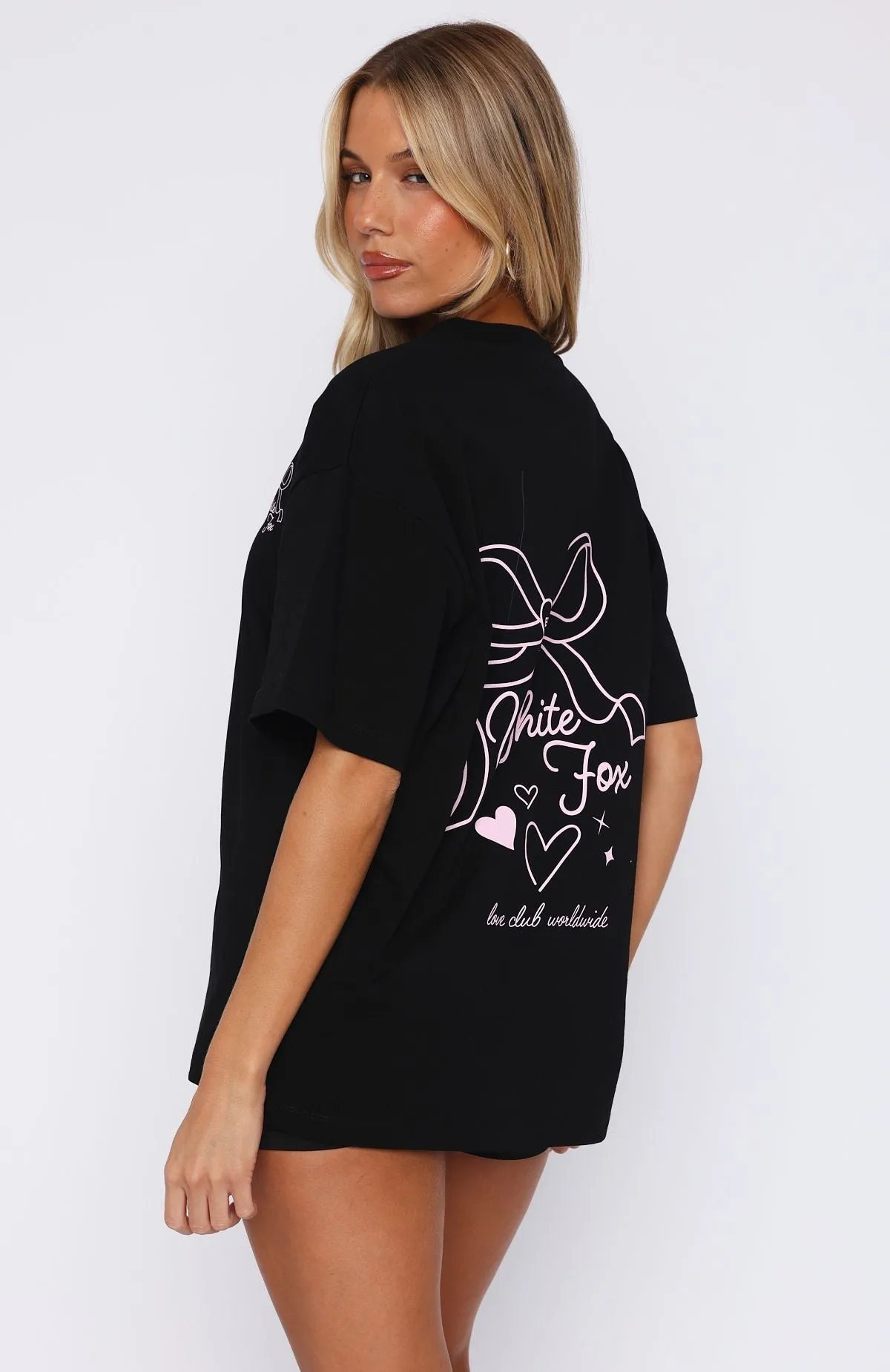 Love You Forever Oversized Tee Black sold by White Fox Boutique product image thumbnail 4