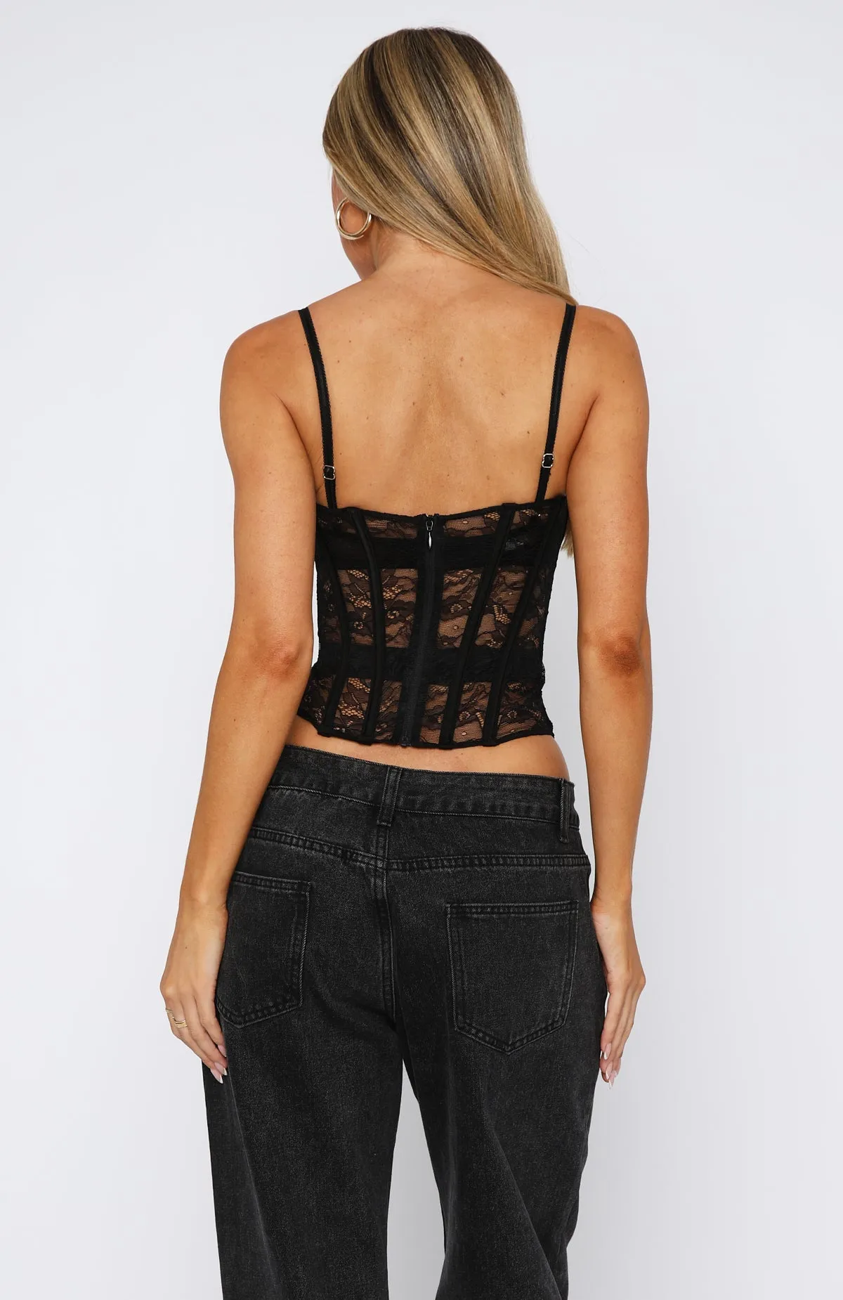 I'm Irreplaceable Lace Bustier Black sold by White Fox Boutique product image thumbnail 3