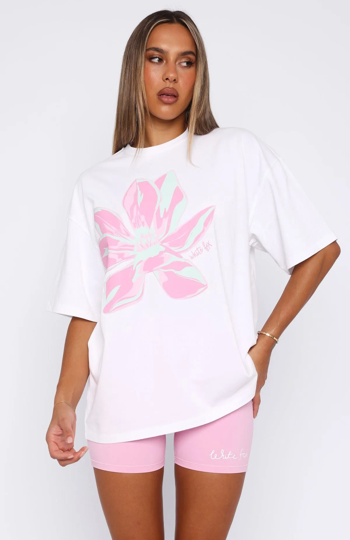 Pick You A Flower Oversized Tee White sold by White Fox Boutique product image thumbnail 2