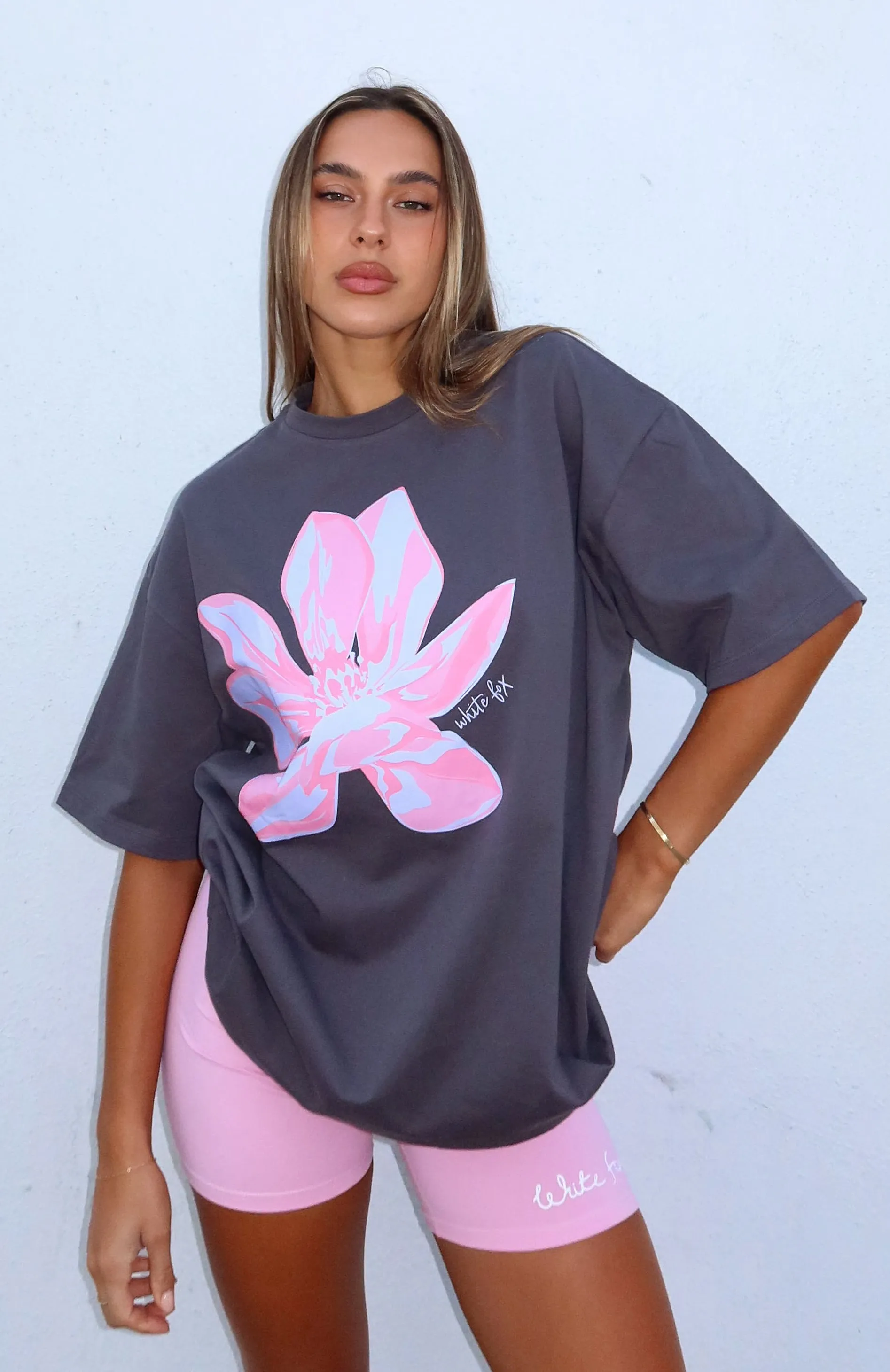 Pick You A Flower Oversized Tee Volcanic sold by White Fox Boutique