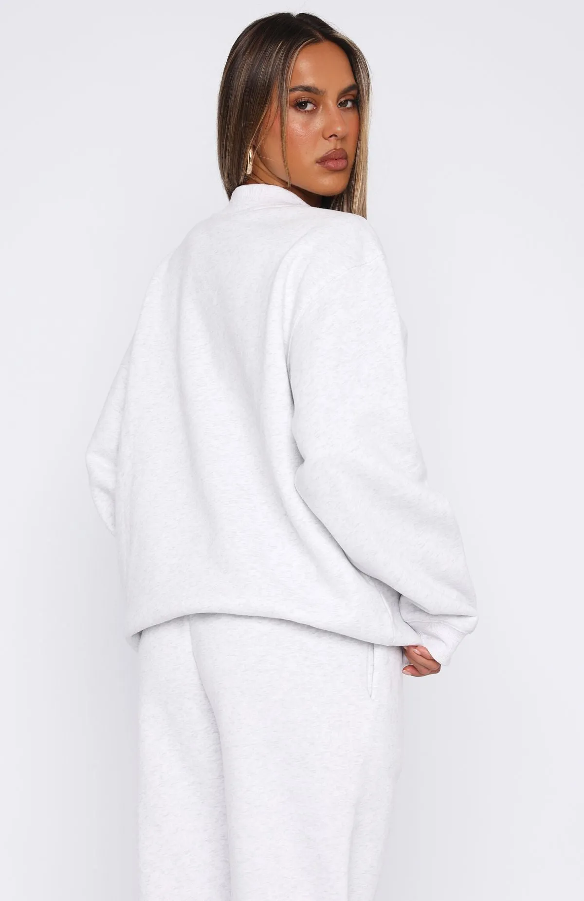 Pick You A Flower Oversized Sweater Grey Marle sold by White Fox Boutique product image thumbnail 4