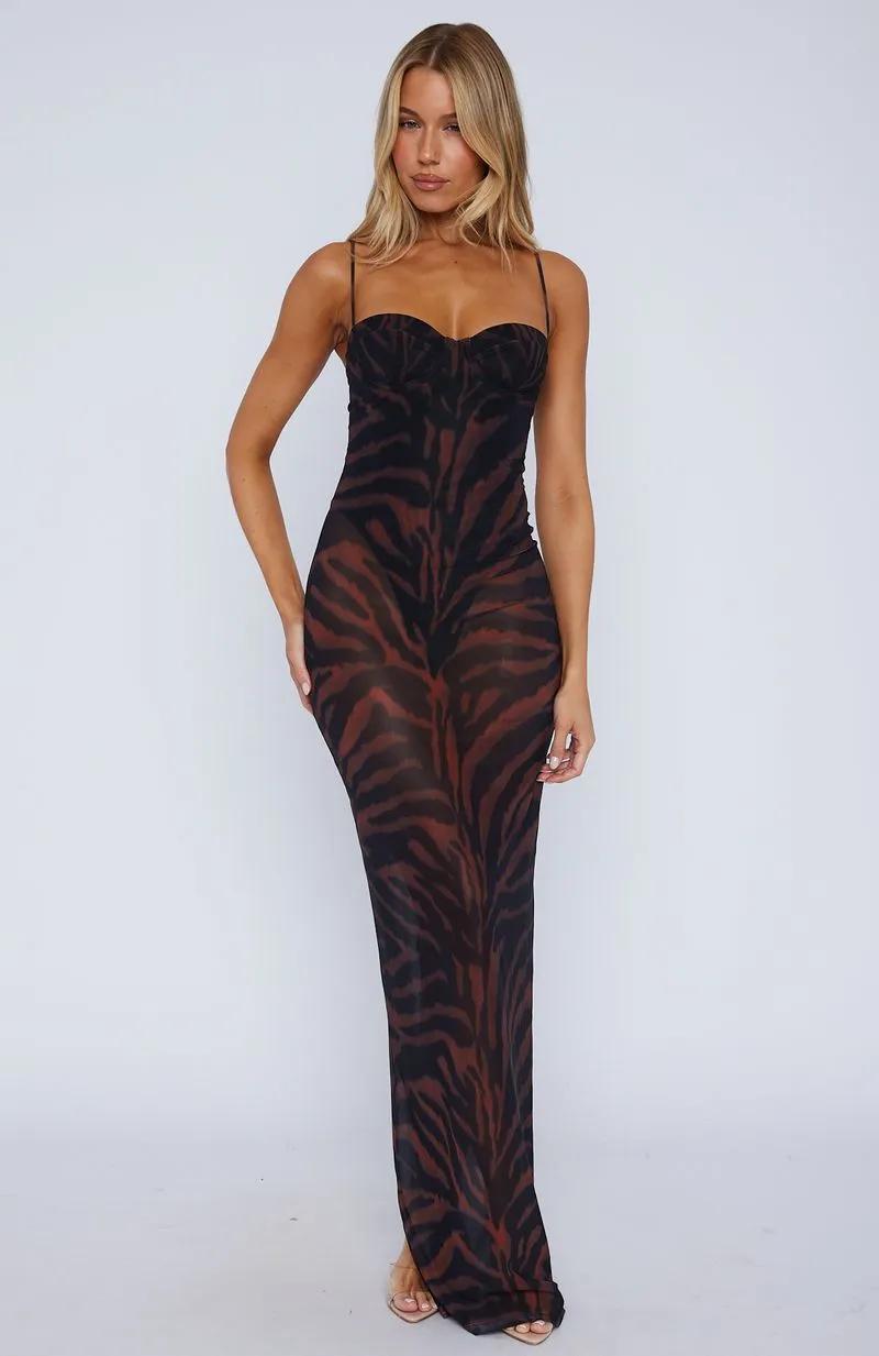 Dream Of Me Maxi Dress Amber Zebra sold by White Fox Boutique product image thumbnail 2
