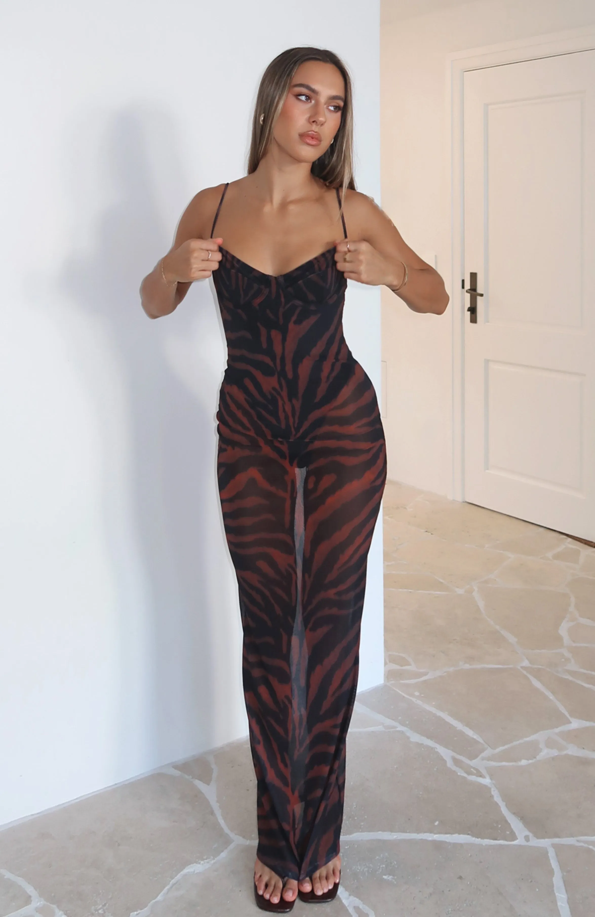 Dream Of Me Maxi Dress Amber Zebra sold by White Fox Boutique