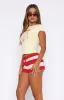 Chill Day Knit Shorts Red/Pink Stripe sold by White Fox Boutique