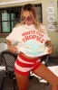Chill Day Knit Shorts Red/Pink Stripe sold by White Fox Boutique