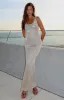 Marine Mist Sequin Knit Maxi Dress Champagne sold by White Fox Boutique