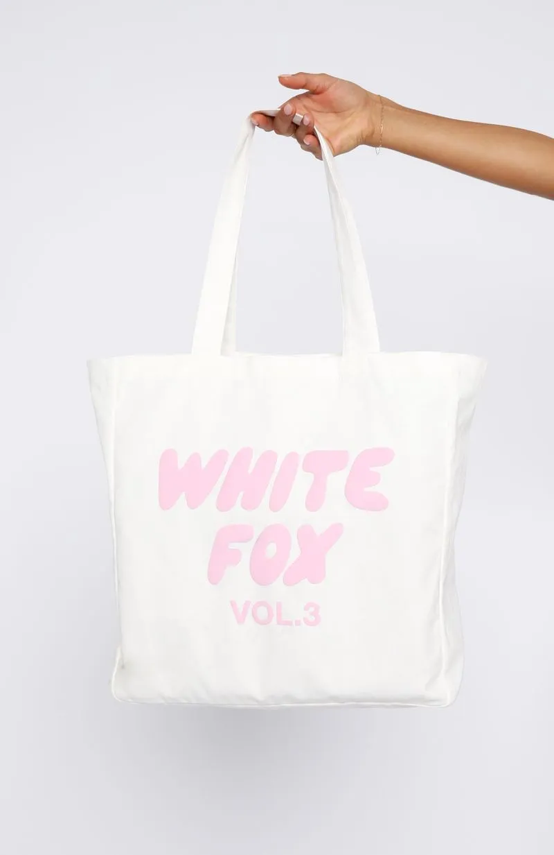 Offstage Tote Bag White/Pink sold by White Fox Boutique product image thumbnail 2
