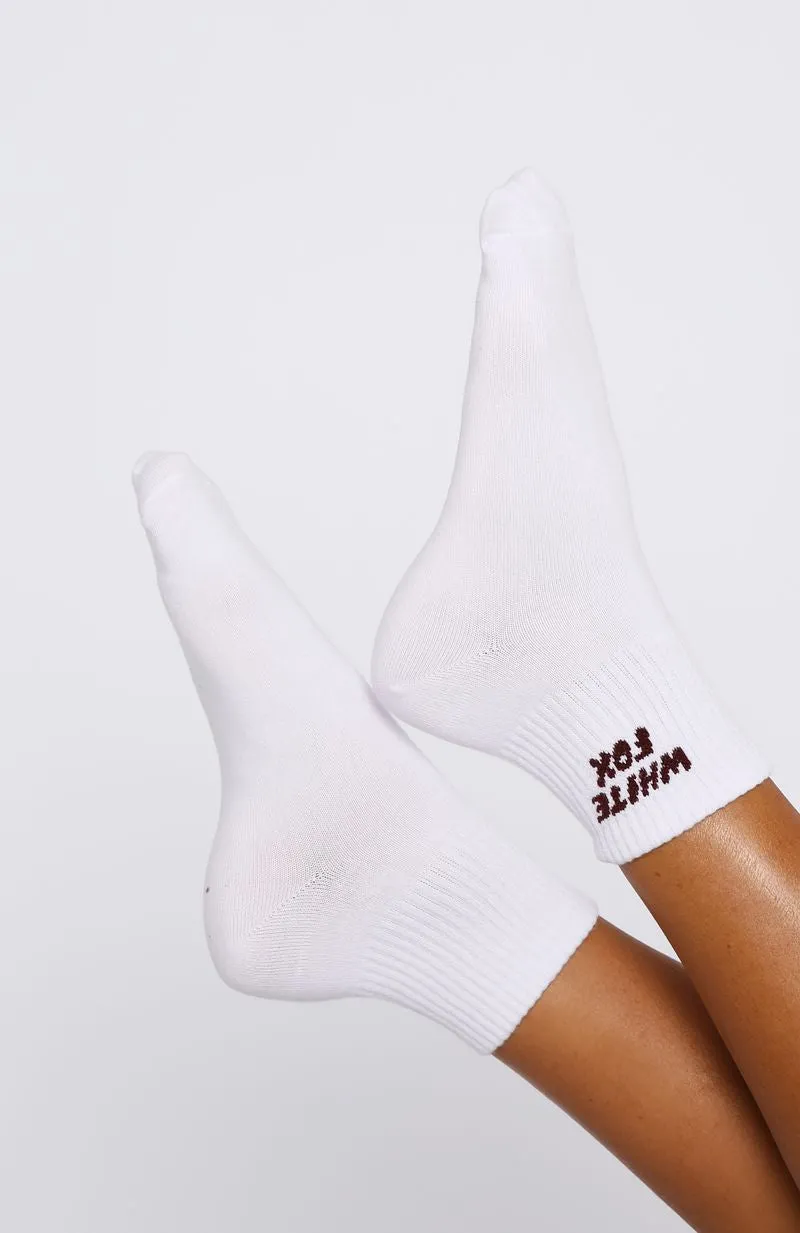 Offstage Socks White/Burgundy sold by White Fox Boutique product image thumbnail 2