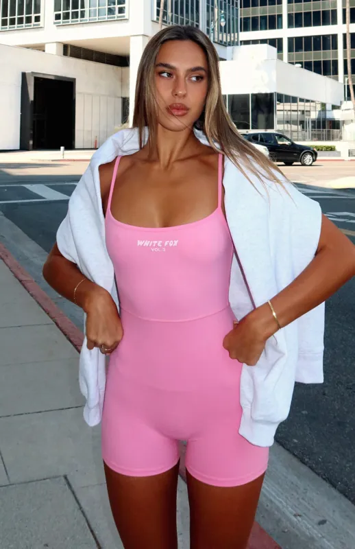 Offstage Playsuit Bubblegum sold by White Fox Boutique