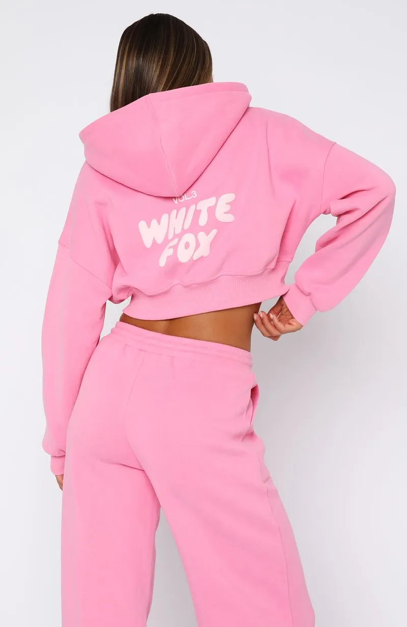 Offstage Cropped Zip Hoodie Bubblegum sold by White Fox Boutique product image thumbnail 4