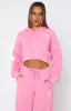 Offstage Cropped Zip Hoodie Bubblegum sold by White Fox Boutique