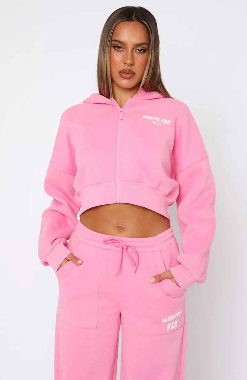 Offstage Cropped Zip Hoodie Bubblegum sold by White Fox Boutique product image thumbnail 2