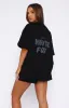 Offstage Back Graphic Oversized Tee Onyx sold by White Fox Boutique