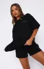 Offstage Back Graphic Oversized Tee Onyx sold by White Fox Boutique