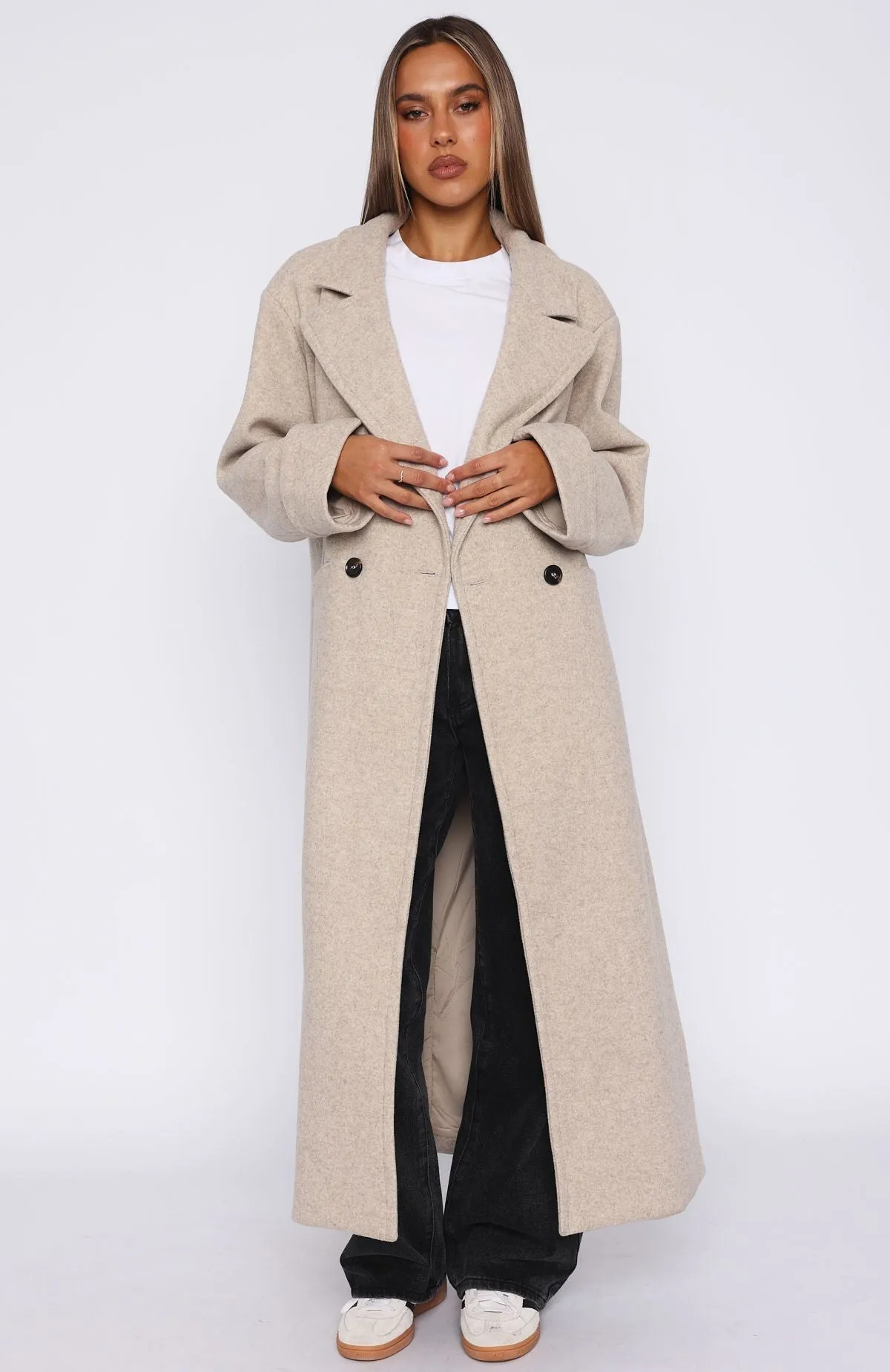 Winter Holiday Oversized Coat Oat sold by White Fox Boutique product image thumbnail 2