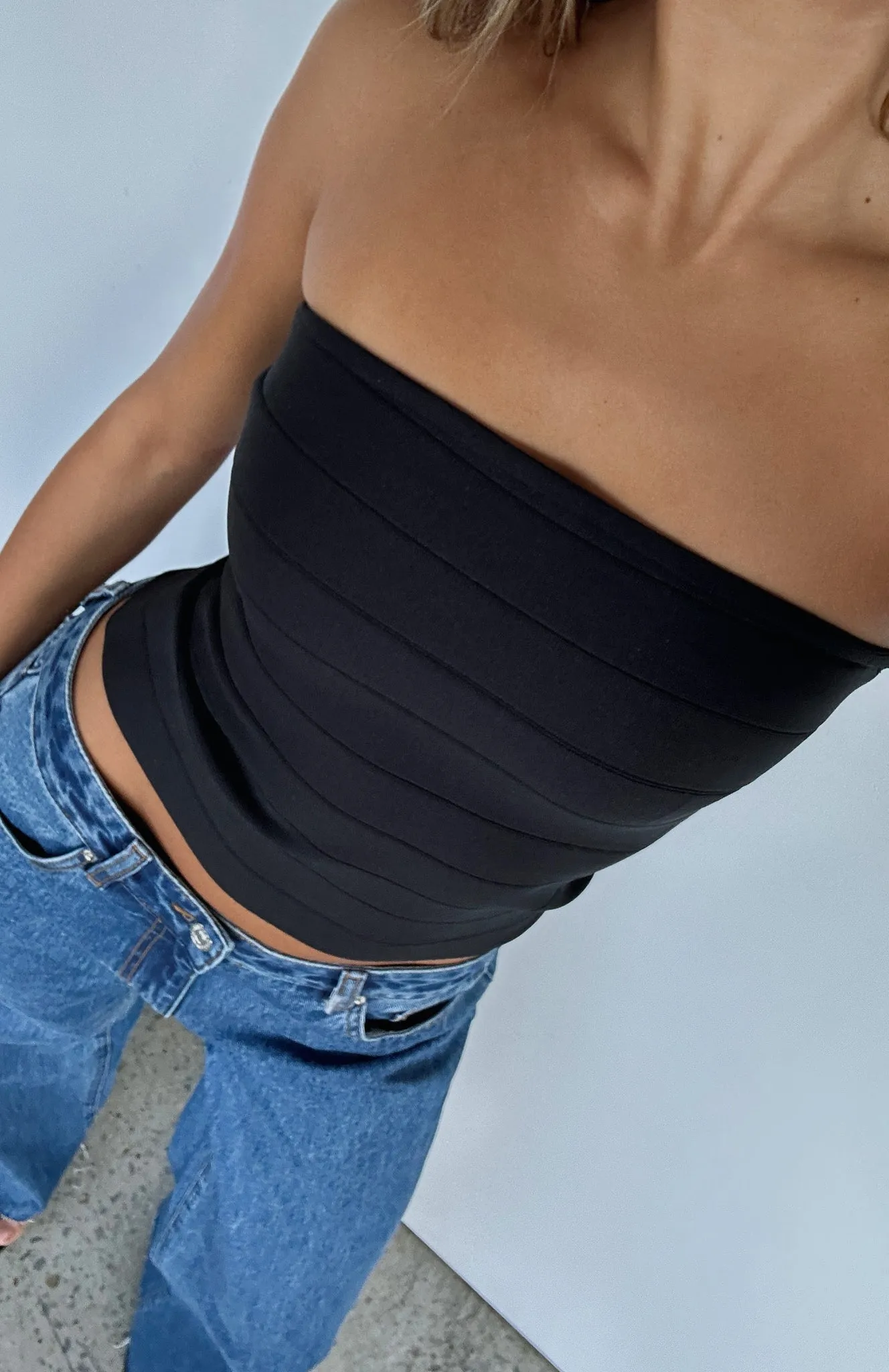 Thought I Was Dreaming Bandage Top Black sold by White Fox Boutique