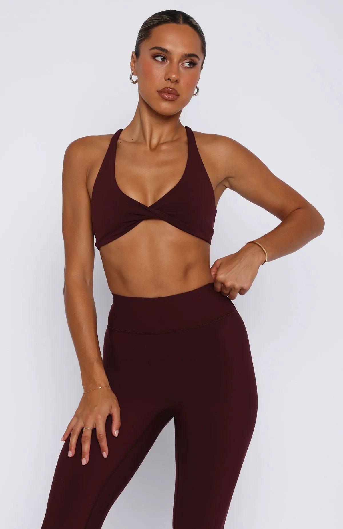 High Definition Sports Bra Merlot sold by White Fox Boutique product image thumbnail 3