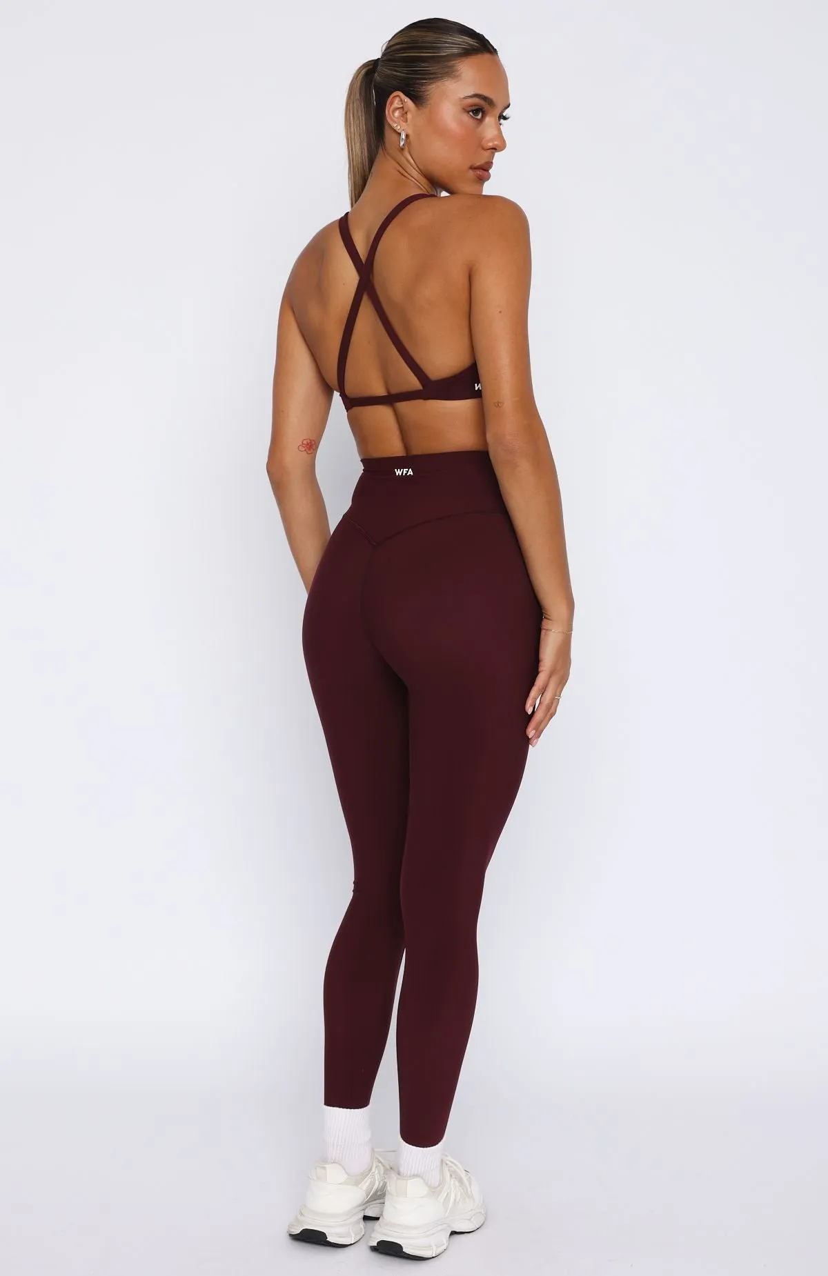 Go Getter High Waisted Leggings Merlot sold by White Fox Boutique product image thumbnail 4