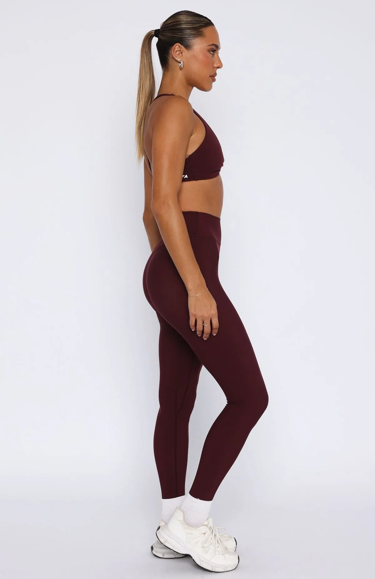 Go Getter High Waisted Leggings Merlot sold by White Fox Boutique product image thumbnail 3