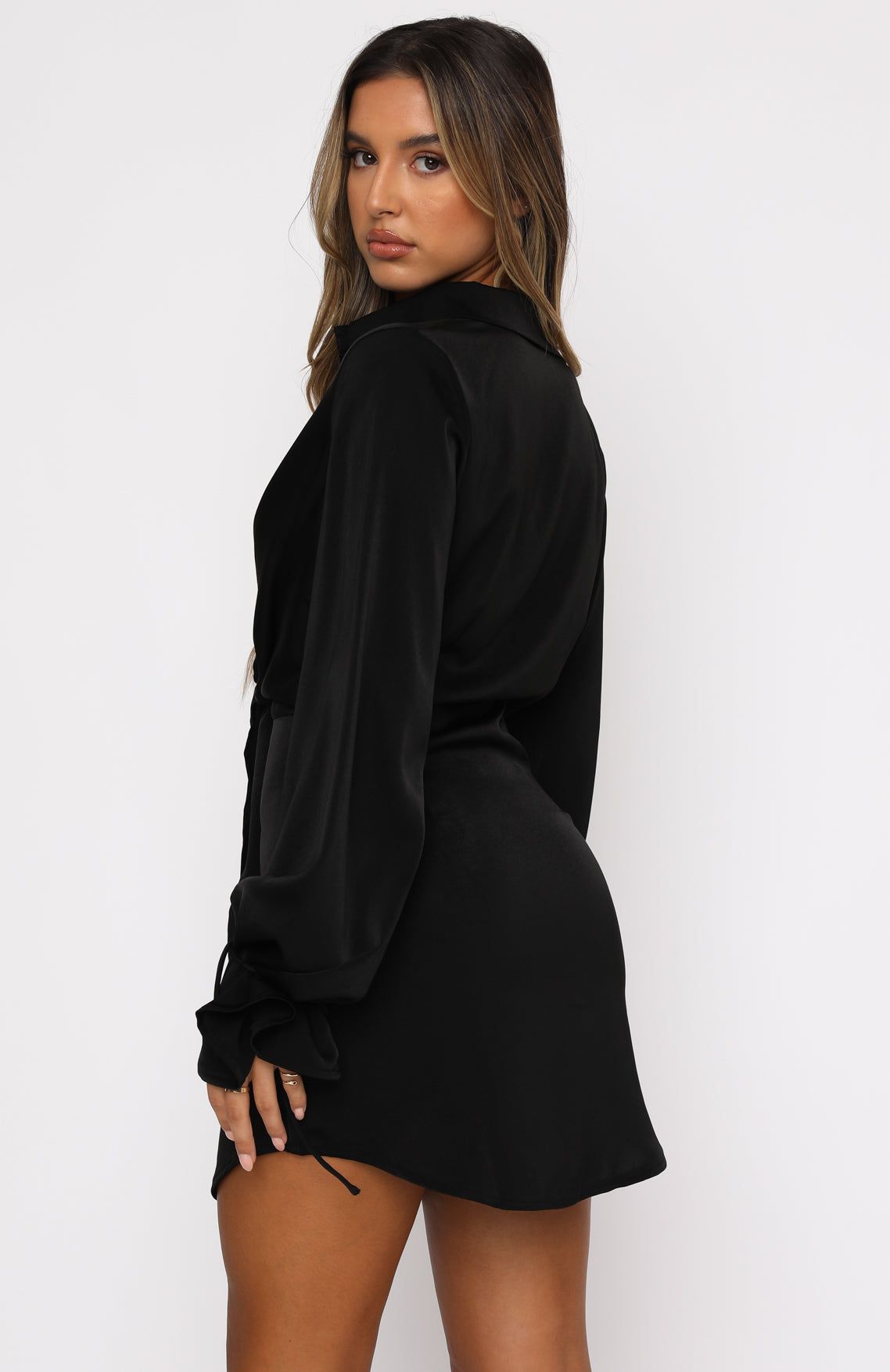 Split Second Mini Dress Black sold by White Fox Boutique product image thumbnail 4