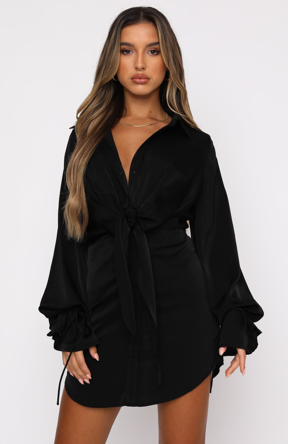 Split Second Mini Dress Black sold by White Fox Boutique product image thumbnail 2