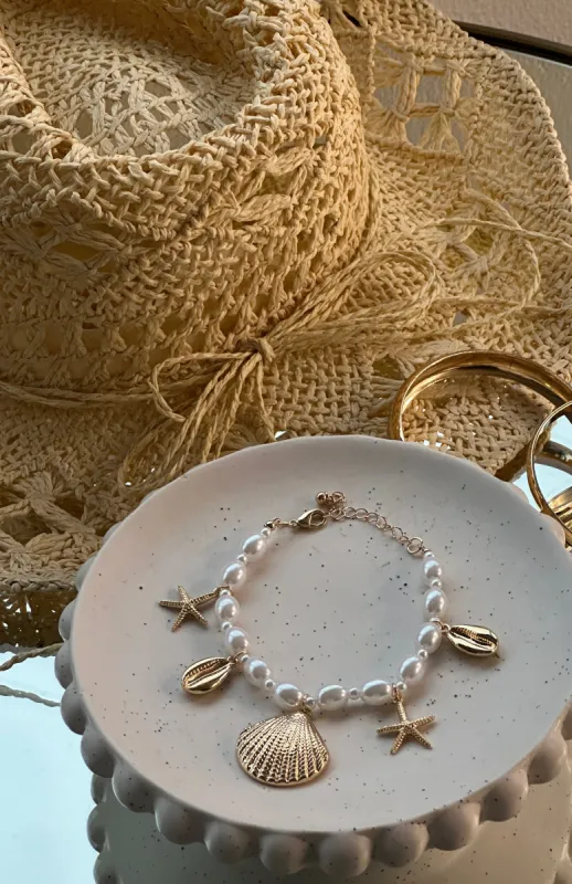 Island Life Charm Bracelet Gold sold by White Fox Boutique